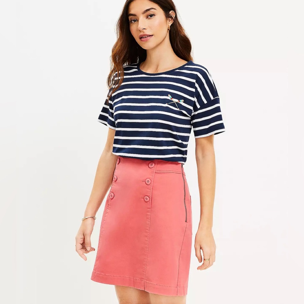 Loft Sailor Twill Skirt New With Tags Sz 2 Nantucket Red ❤️🌞🆕